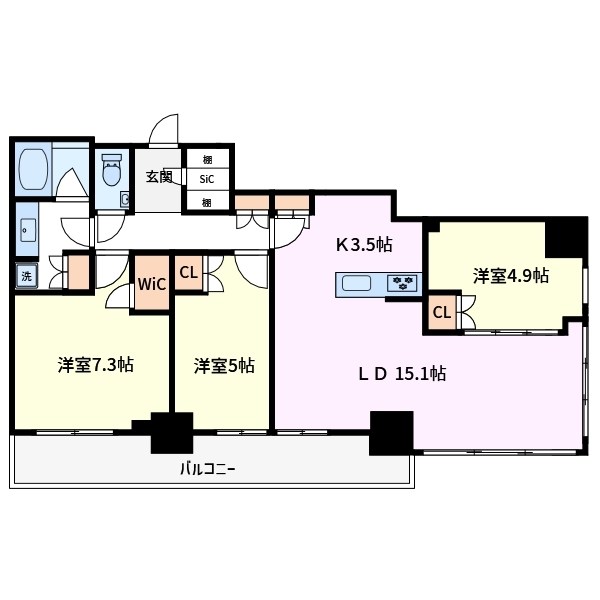 プラウドタワー小岩フロント 間取り