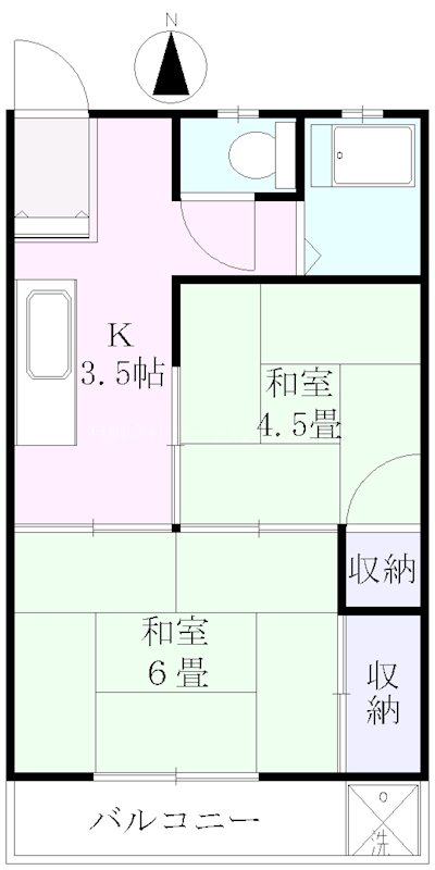 グリーンコーポ 102号室 間取り