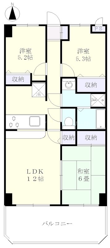 ミレニアム 403号室 間取り