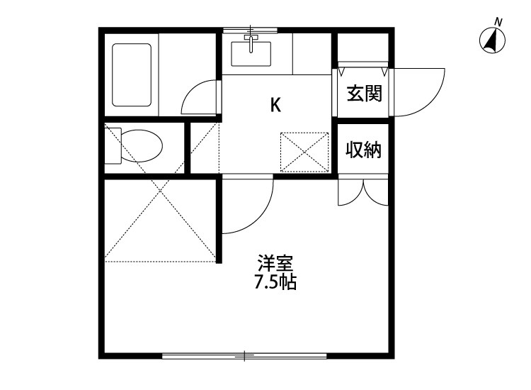 アルビオン長潟 102号室 間取り
