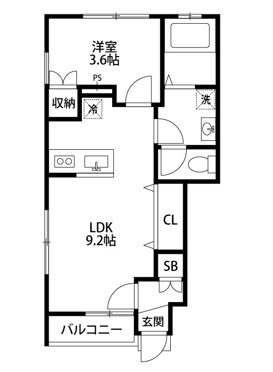 エルグランデⅠ 101号室 間取り