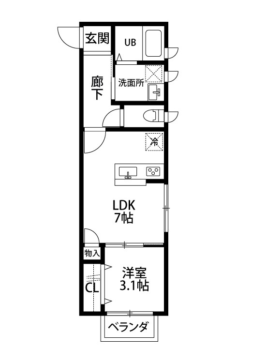 シンプルライン春日町 202号室 間取り