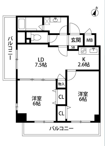 レガーロけやき通り 802号室 間取り