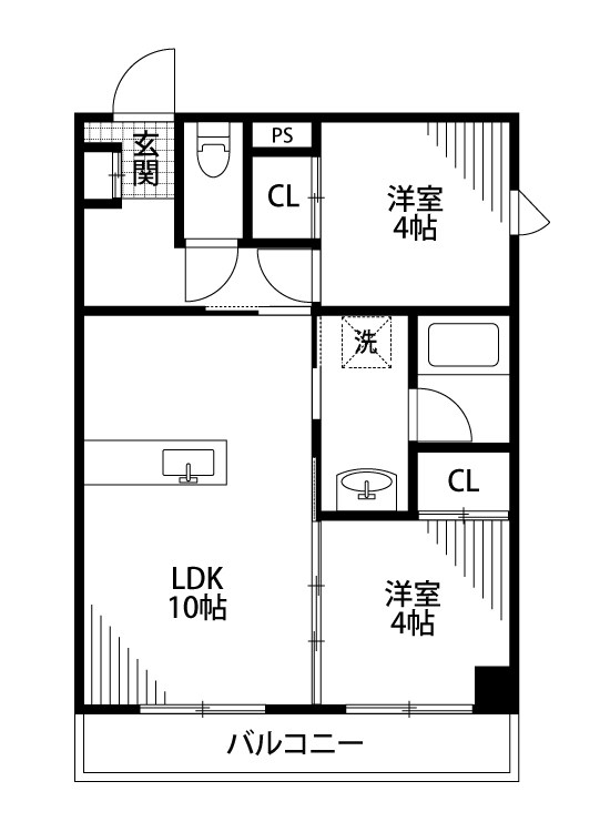 メゾンドスカイ 401号室 間取り