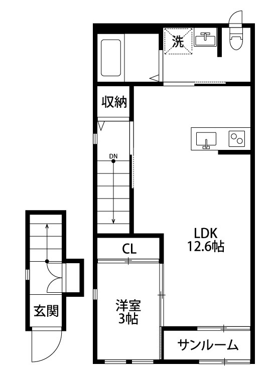 グランヴィアⅡ 206号室 間取り