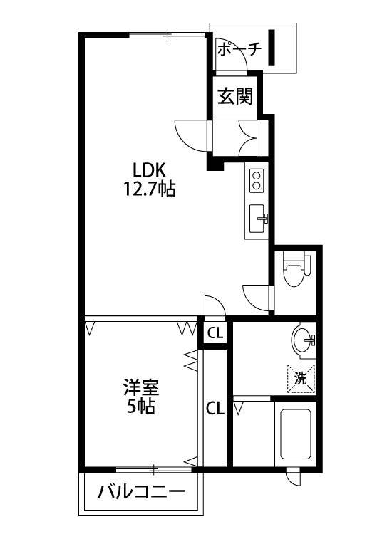 パルトネール 102号室 間取り