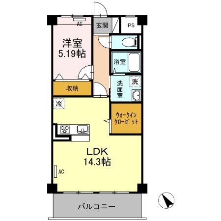 PACE万代 203号室 間取り