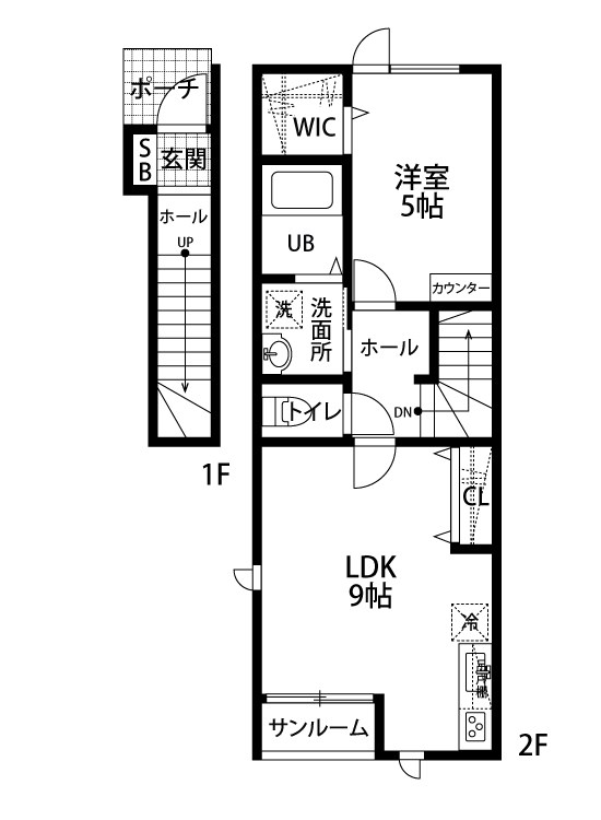 フルール　ブランシュⅠ 201号室 間取り