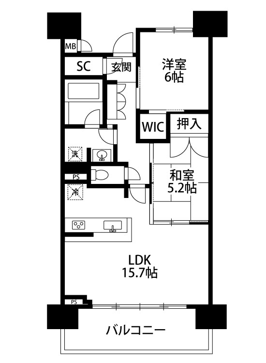 パストラルハイム萬代橋 1511号室 間取り