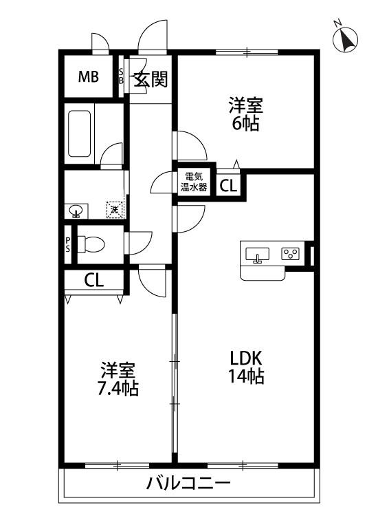 レガーロ旭町 201号室 間取り