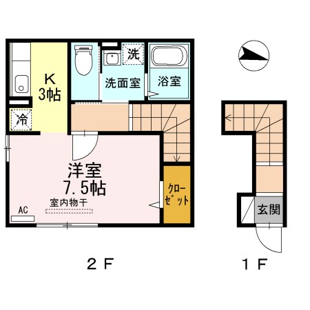 パインハウスⅢ 201号室 間取り