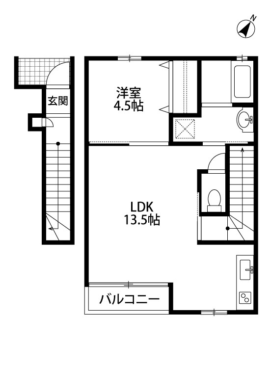 アンソレイユ 201号室 間取り