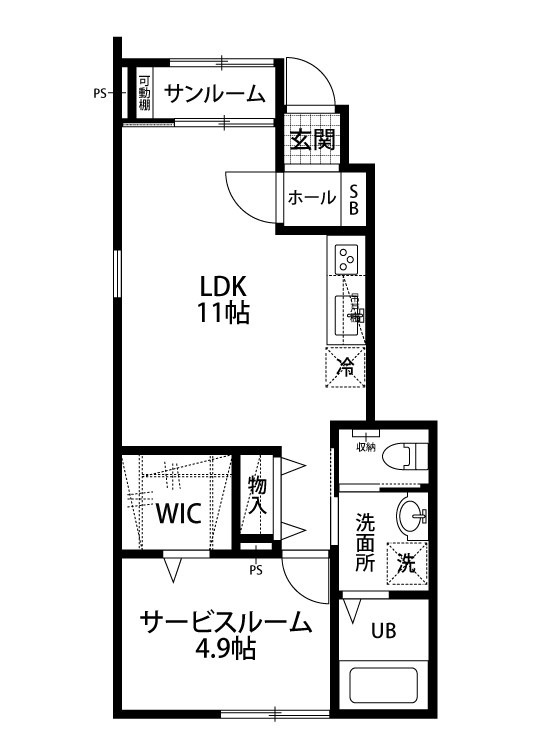 シアヴィータ寺地B棟 101号室 間取り