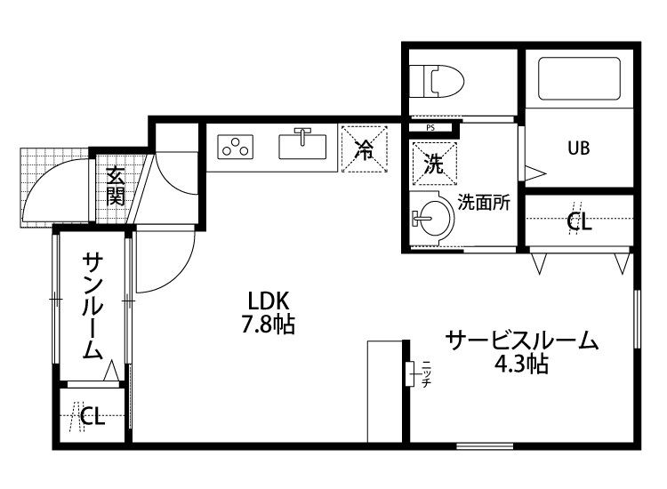 Ｔ＆Ｔ関新 103号室 間取り