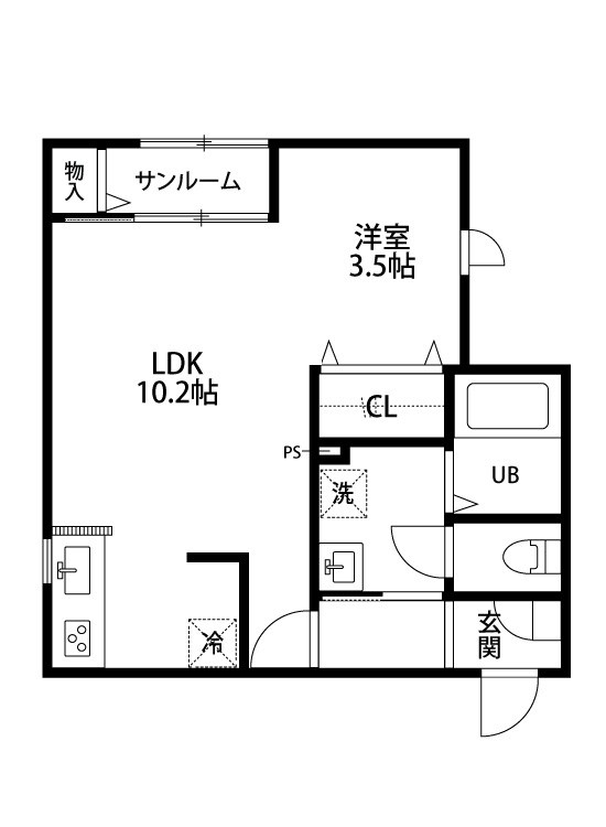 シュエットブラン 102号室 間取り