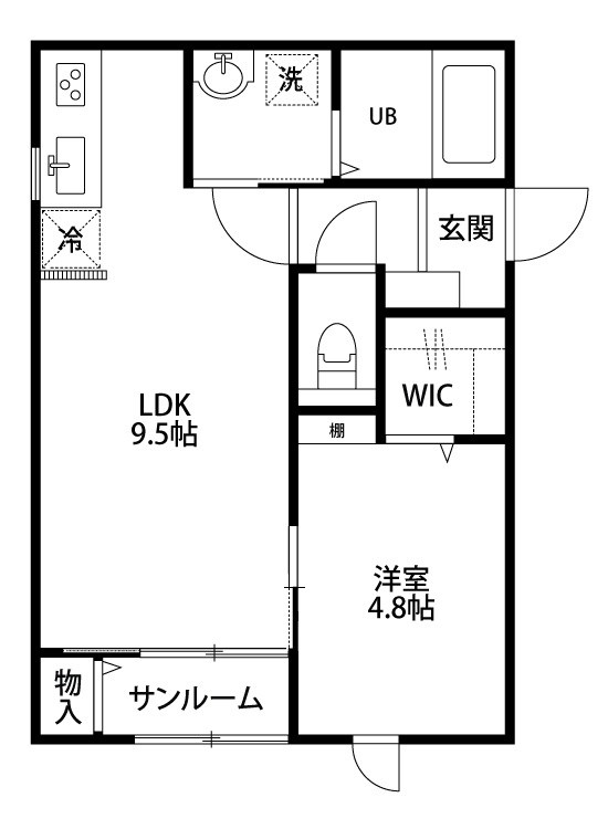 シュエットブラン 201号室 間取り