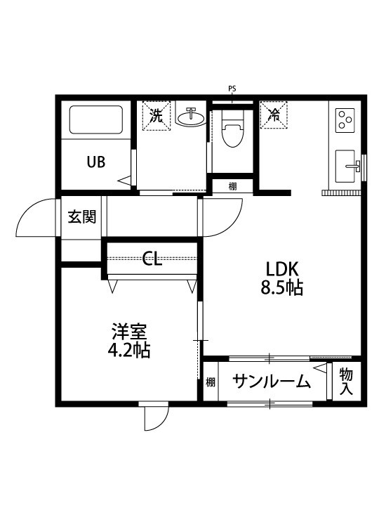 シュエットブラン 205号室 間取り