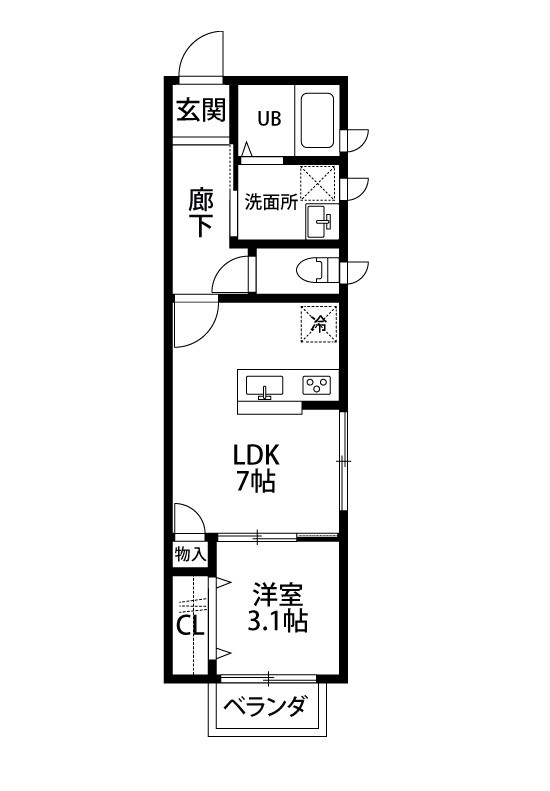 シンプルライン春日町 203号室 間取り