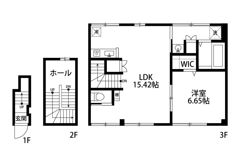 ラフィネ中大畑 C号室 間取り