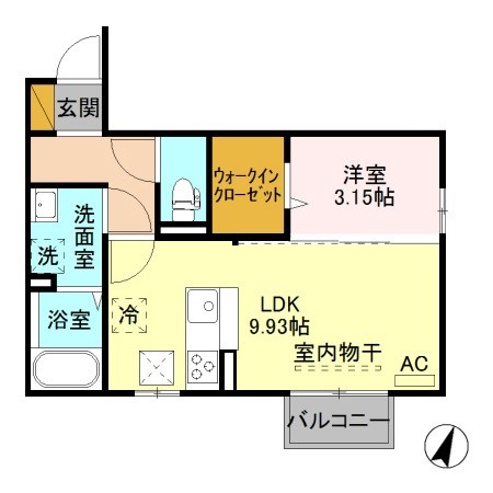 グランドソレイユB 102号室 間取り