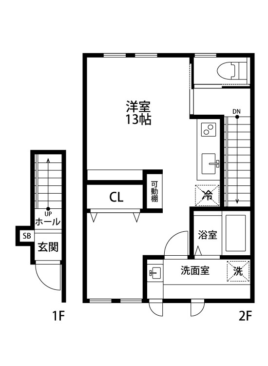 Ｃｏｍｍｏｎ小針西 202号室 間取り