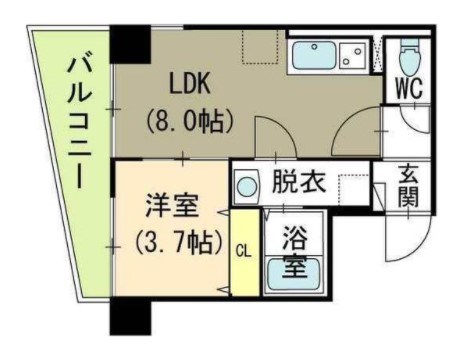 ブレイカーズ萬代 305号室 間取り
