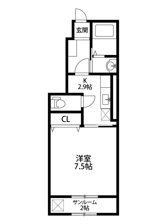 三恵館 A101号室 間取り