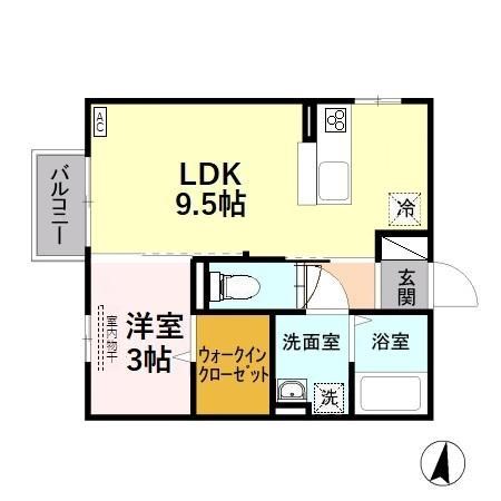 アクシスB 205号室 間取り