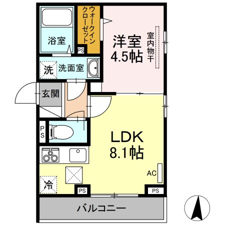 クロノス天神 105号室 間取り