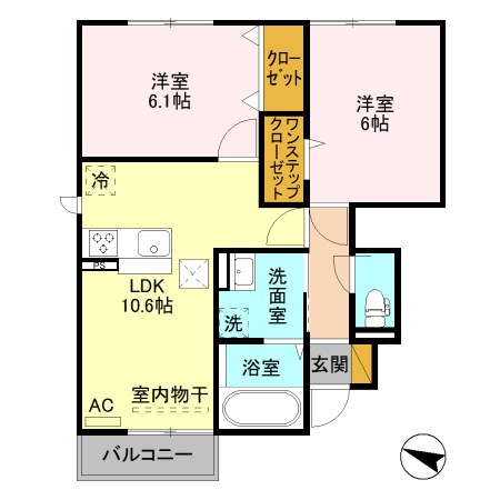 グランドソレイユA 101号室 間取り