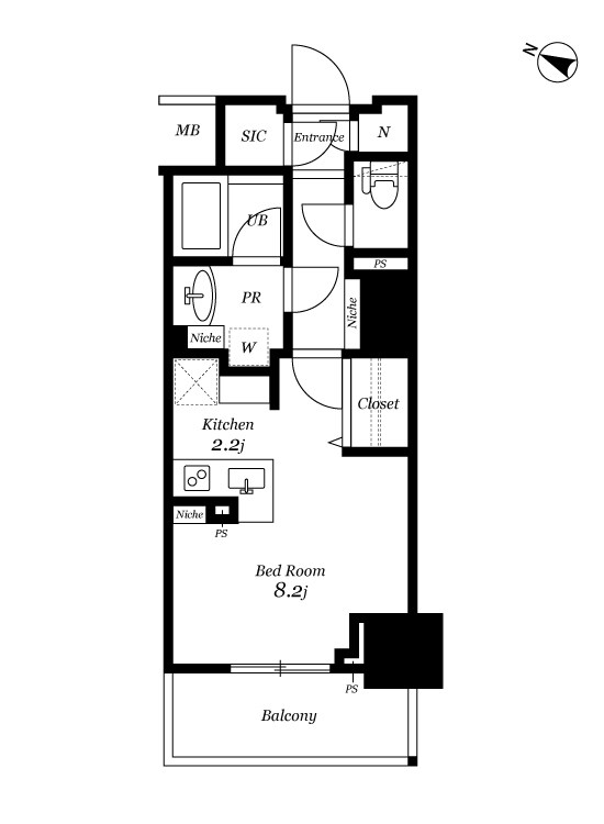 ロイヤルパークスER万代 407号室 間取り