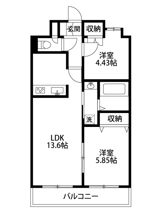モーント米山弐番館 202号室 間取り