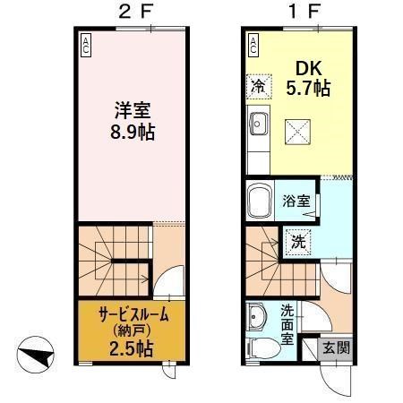 メゾネットみなみ E5号室 間取り