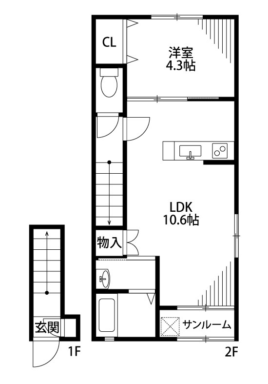 イル・ドラーク 203号室 間取り