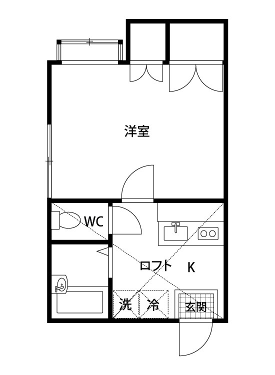 メゾンウィング 102号室 間取り