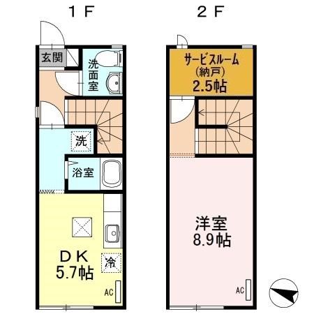 メゾネットみなみ  D6号室 間取り