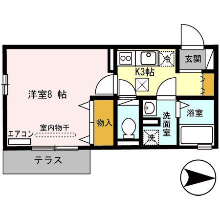 リヤフィールド A203号室 間取り