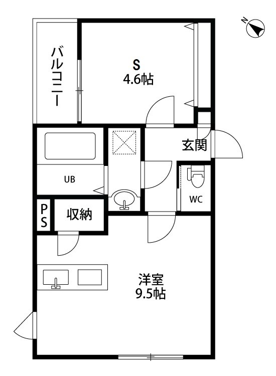 ガーデンシティ神道寺 203号室 間取り