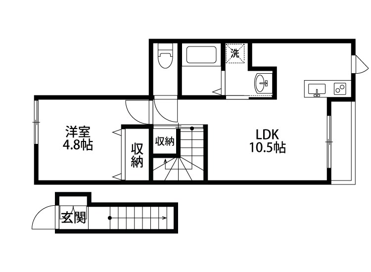 イニエ水道町 202号室 間取り