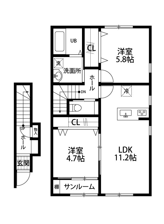 シアビータ五十嵐Ｂ棟 205号室 間取り