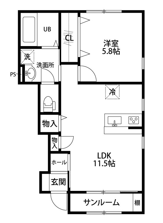 シアビータ五十嵐Ｃ棟 101号室 間取り