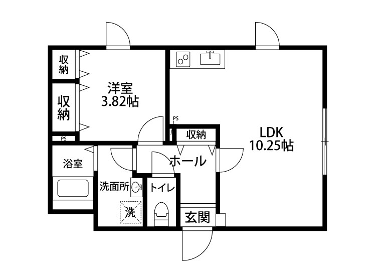 CasaSole 205号室 間取り