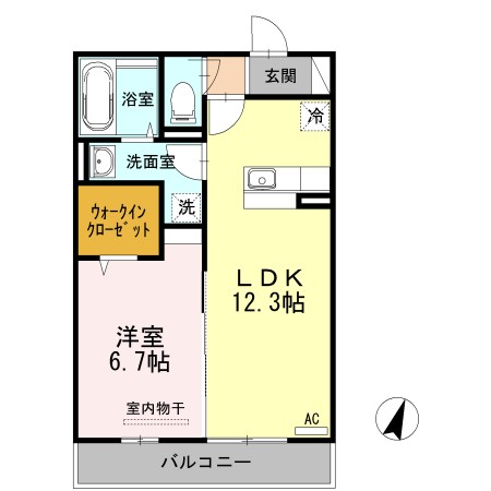 シャイン陽街 102号室 間取り