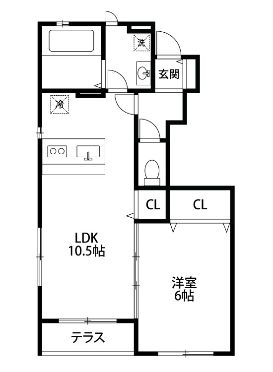 プルメリアB 102号室 間取り