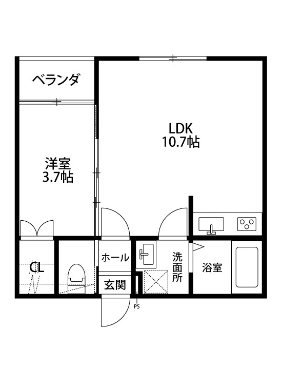 ＫＡＣＣ２１３ 201号室 間取り