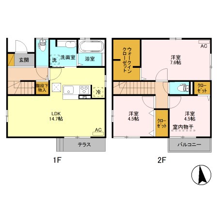 幸町貸家D 間取り図