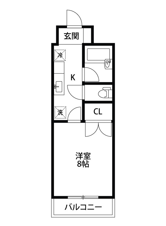 北雪ハイツ米山 303号室 間取り