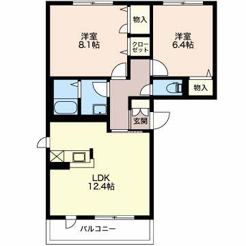 ベレオ南笹口Ⅱ 301号室 間取り