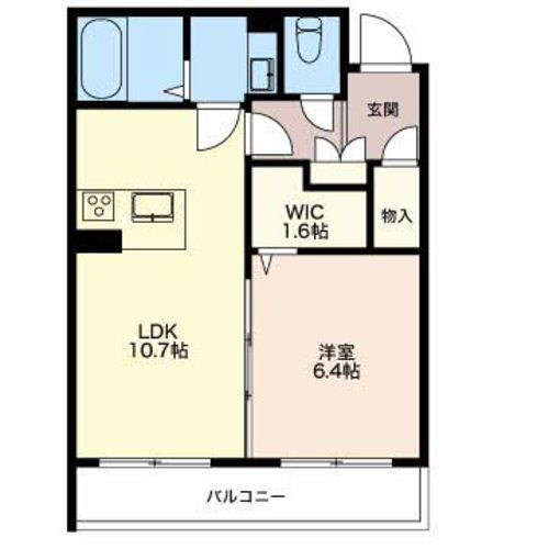 ウエルデンス上所島　壱番館 1103号室 間取り