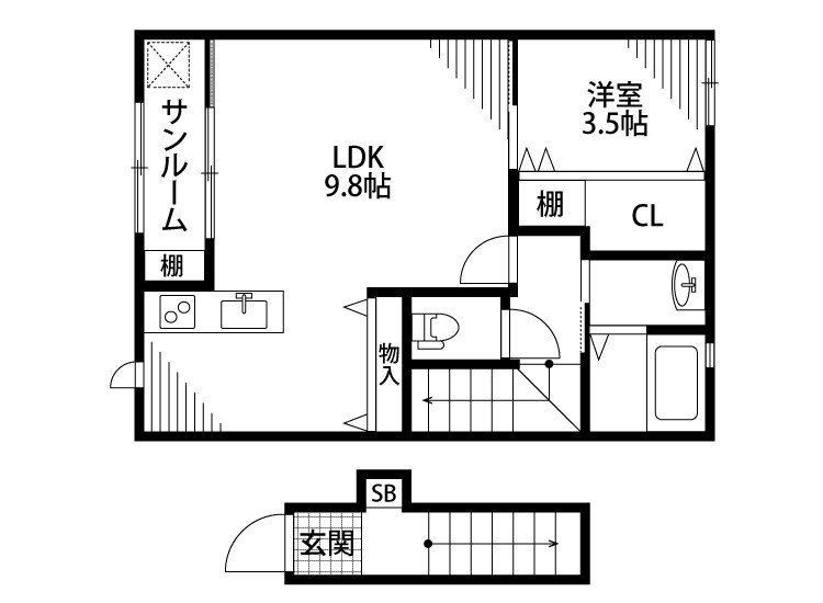 CASA LIBERTA Ⅱ 202号室 間取り